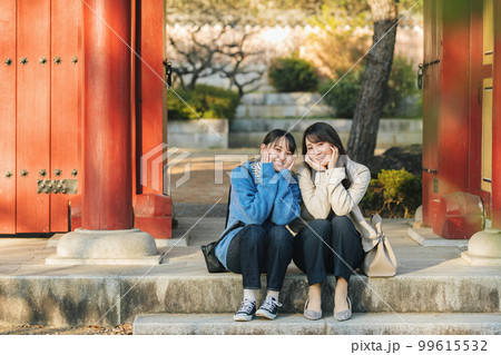 友達と旅行を楽しむ女性 99615532