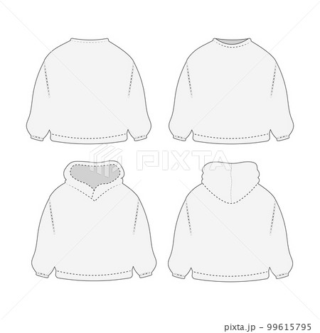 White sweatshirt and jumper mockup template 99615795