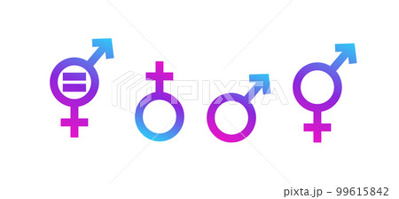 Gender colored symbols. Male and female gender relationship 99615842