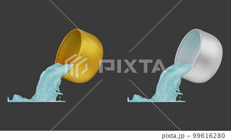 element of gold and silver bowl with water thai culture from image traced 3d. songkran festival thailand travel. 99616280