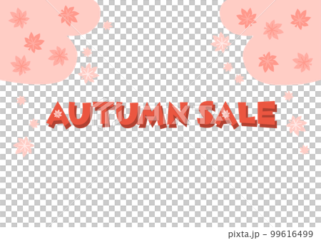 秋季銷售插圖：徽標和秋葉背景 99616499