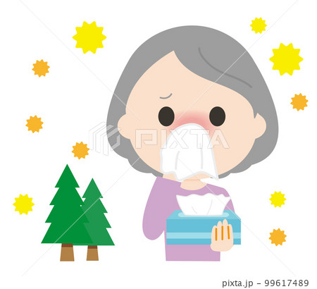 花粉で辛い女性 花粉で辛い女性 99617489
