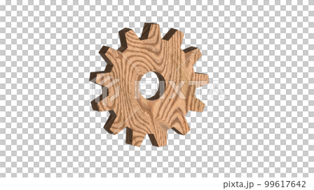 木目の立体的な歯車 99617642