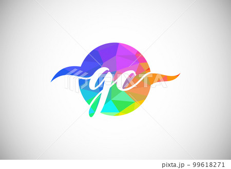 Letter G C Low Poly Logo Design Vector Template. Graphic Alphabet Symbol For Corporate Business Identity 99618271