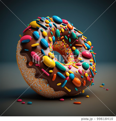 Donut, generative ai image on dark Donut, generative ai image on dark 99618410
