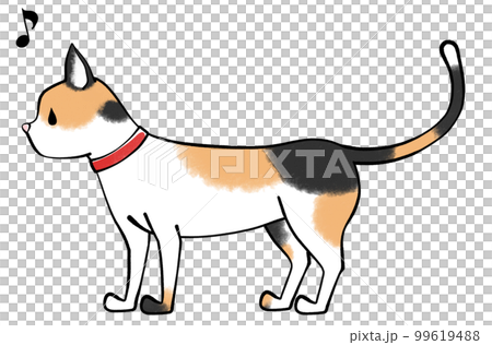 一隻快樂的貓的插圖 99619488