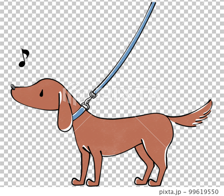 Lead illustration of a happy dog Lead illustration of a happy dog 99619550