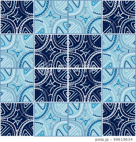 Creative doodle geometric ornament. Lines seamless background pattern. 99619634
