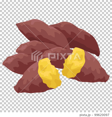 Baked sweet potato illustration material set vector Baked sweet potato illustration material set vector 99620097