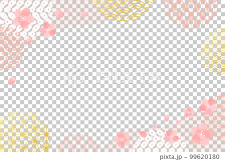 Cherry blossoms, spring, Japanese pattern, background, frame, pink 99620180