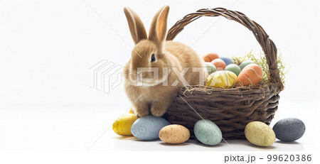 Happy easter day background. Ai generated. 99620386