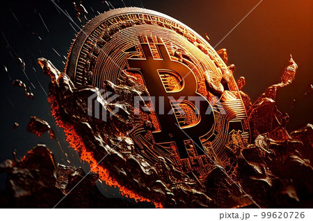 Bitcoin golden cryptocurrency coin closeup, generative ai Bitcoin golden cryptocurrency coin closeup, generative ai 99620726