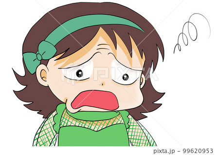 顔をしかめる女の子 99620953