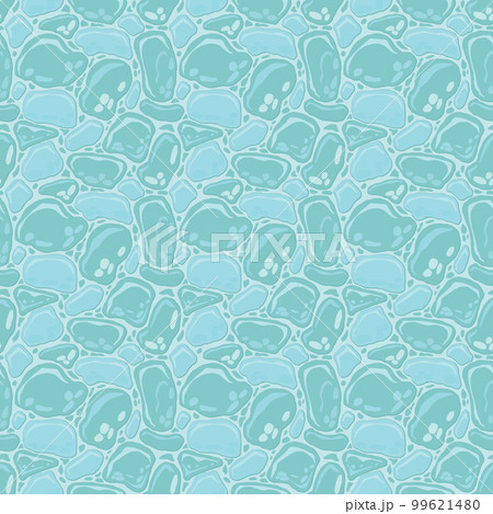 Cartoon game texture, ice surface seamless pattern. Game asset walls and environment background 99621480