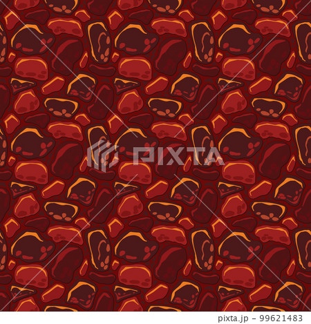 Cartoon game texture, rocks, dirt and ground surface seamless pattern. Game asset wall and environment background 99621483