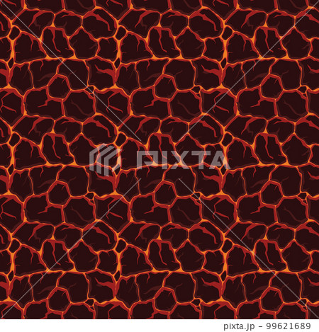 Cartoon game texture, lava surface seamless pattern. Game asset walls and environment background Cartoon game texture, lava surface seamless pattern. Game asset walls and environment background 99621689