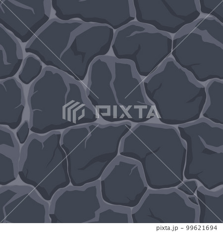 Cartoon game texture, rocks, dirt and ground surface seamless pattern. Game asset wall and environment background Cartoon game texture, rocks, dirt and ground surface seamless pattern. Game asset wall and environment background 99621694