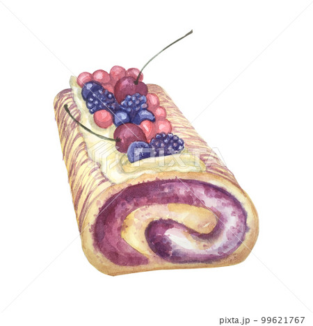 Watercolor berry sweets cakes confectionery cupcake clip art 99621767