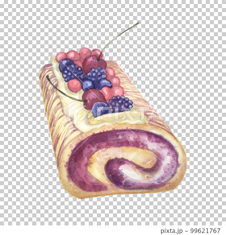 Watercolor berry sweets cakes confectionery cupcake clip art 99621767
