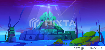 Atlantis ruins underwater in sea or ocean Atlantis ruins underwater in sea or ocean 99622304