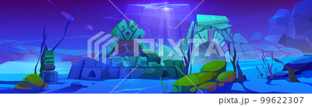 Atlantic underwater ocean game background of ruin 99622307