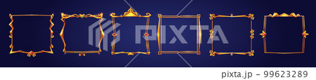 Empty square golden frames medieval style Empty square golden frames medieval style 99623289
