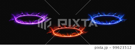 Round energy portal with lightnings 99623512
