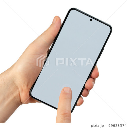 Mock up of using app on smartphone 99623574