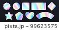 Holographic iridescent texture sticker or label, 99623575