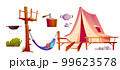 Set of glamping equipment clipart png illustration 99623578