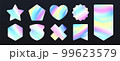 Holographic iridescent texture sticker or label, 99623579