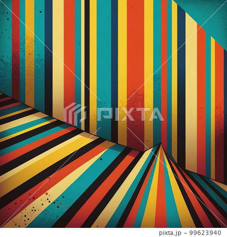 Artistic abstract colorful artwork bright stripe pattern design. 99623940