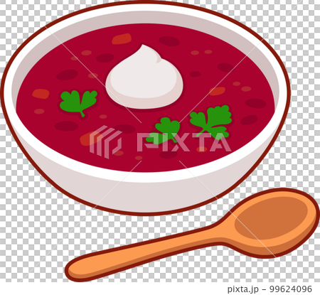 Borscht, beetroot soup illustration 99624096