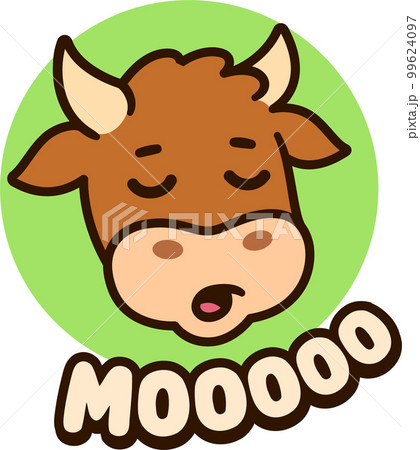 Cute cartoon cow saying Moo 99624097