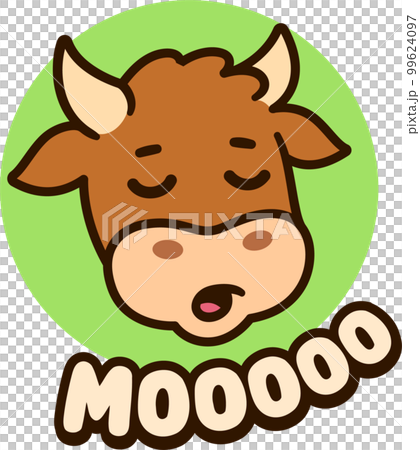 Cute cartoon cow saying Moo 99624097