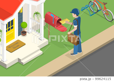 3D Isometric Flat Vector Conceptual Illustration of Postman 3D Isometric Flat Vector Conceptual Illustration of Postman 99624115