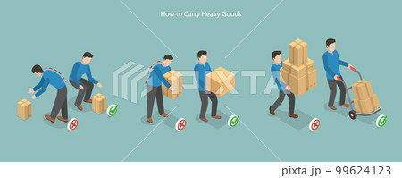 3D Isometric Flat Vector Conceptual Illustration of How To Carry Heavy Goods 3D Isometric Flat Vector Conceptual Illustration of How To Carry Heavy Goods 99624123