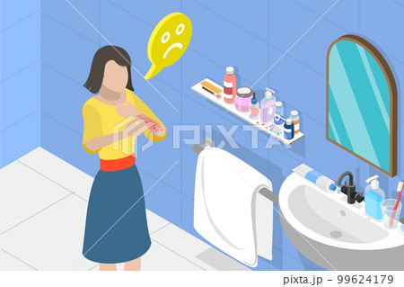 3D Isometric Flat Vector Conceptual Illustration of Аllergy Skin 3D Isometric Flat Vector Conceptual Illustration of Аllergy Skin 99624179