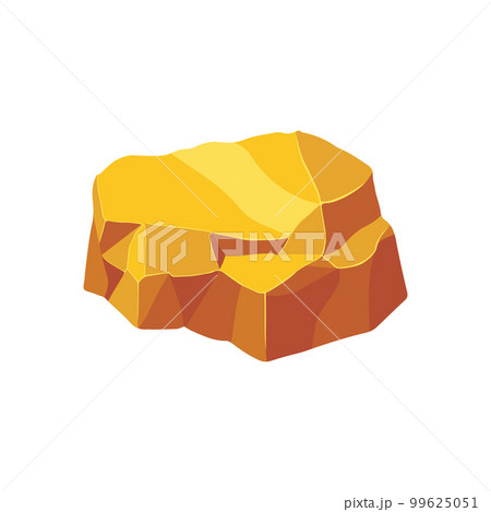 Gold rock boulder. Natural shape golden stone. vector illustration 99625051