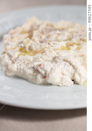 Turkish style eggplant appetizer, eggplant salad, Roasted Eggplant Salad, Turkish name Patlican salatasi, babaganus. High quality photo 99627385