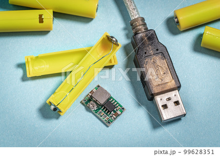 Electronic components for self-making batteries from a USB DC source 99628351