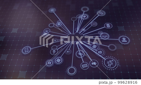 3D rendering the concept of cloud technologies and server data processing 99628916