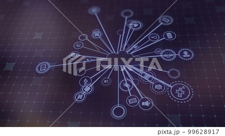 3D rendering the concept of cloud technologies and server data processing 99628917