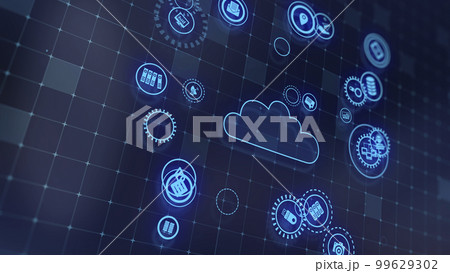 3D rendering the concept of cloud technologies and server data processing 3D rendering the concept of cloud technologies and server data processing 99629302