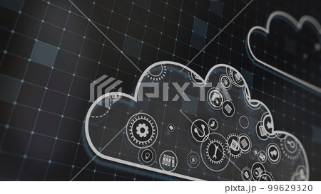 3D rendering the concept of cloud technologies and server data processing 3D rendering the concept of cloud technologies and server data processing 99629320