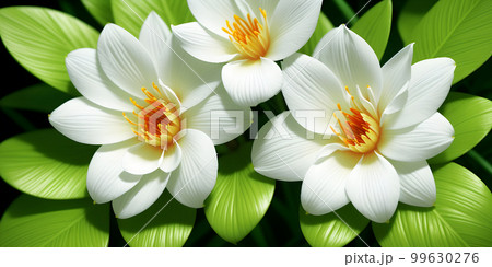 Three white flower 99630276