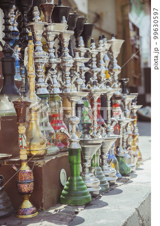 Counter with hookahs in the old town of Egypt Counter with hookahs in the old town of Egypt 99630597