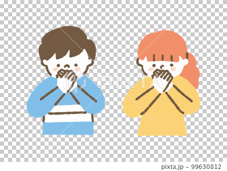 孩子們用雙手摀住嘴_color 孩子們用雙手摀住嘴_color 99630812