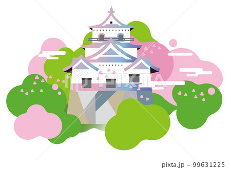 彦根城の天守閣。美しい公園とお城の見える風景。 99631225