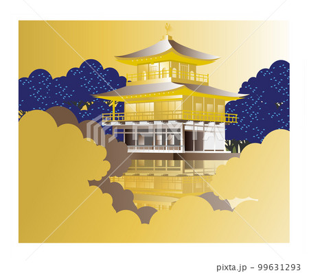 鏡湖池に映る金閣寺 99631293